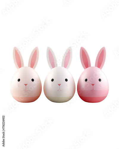 Happy Easter bunnies,Easter eggs, flowers, eggs, bunny ears, in pastel colors