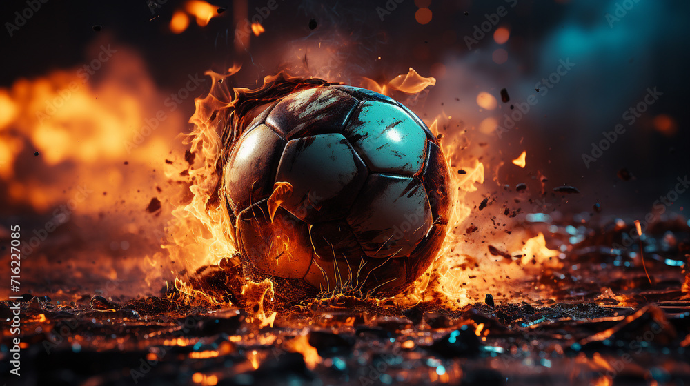 Fototapeta premium burning ball in fire