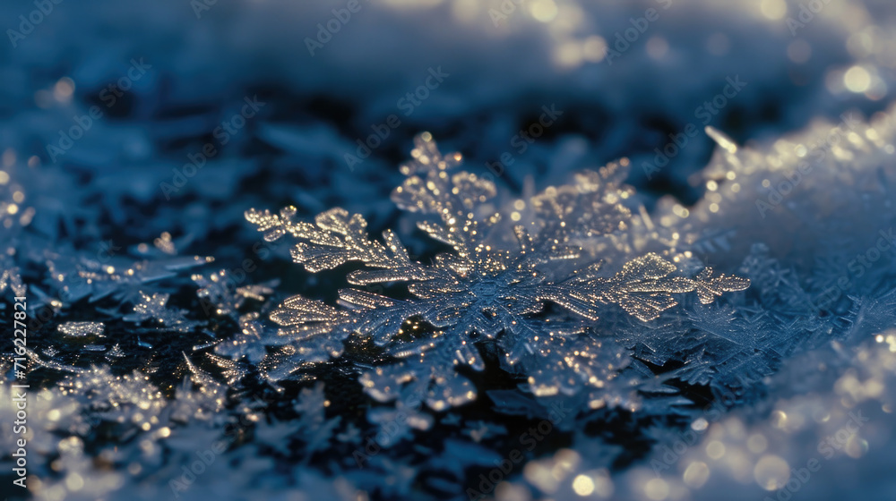 Close-up of Snowflake on Ground Close-up of Snowflake on Ground
