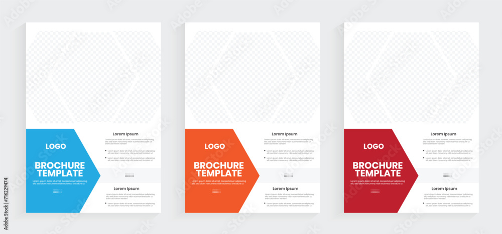 Fototapeta premium A4 annual report book cover design. Corporate brochure cover page or company profile layout. One-fold flyer, booklet, or handbook design.