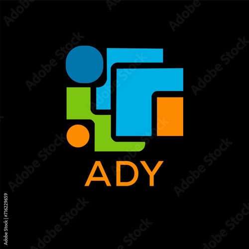 ADY Letter logo design template vector. ADY Business abstract connection vector logo. ADY icon circle logotype.
