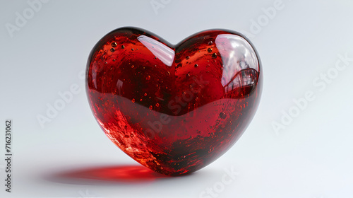Photo of a heart model-shaped object on an isolated white background, copy space, generative ai