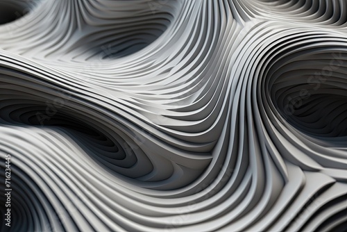 Abstract Monochrome Paper Waves Texture Background