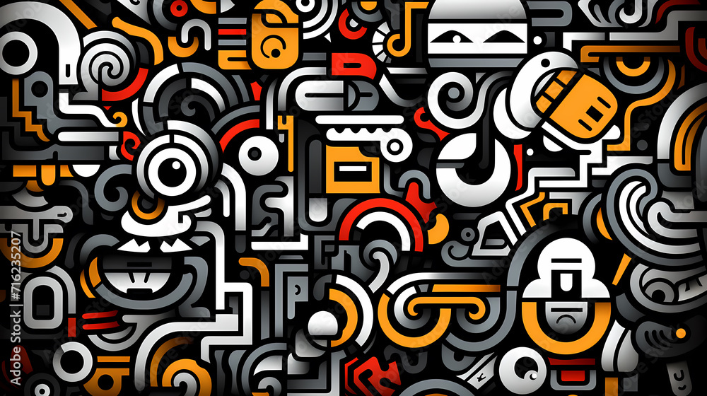 Cute graffiti art abstract background poster web page PPT, art background Cute graffiti art abstract background poster web page PPT, art background