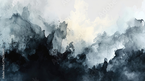 Minimalist abstract watercolor background in gray color with smooth texture