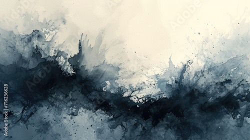 Minimalist abstract watercolor background in gray color with smooth texture photo