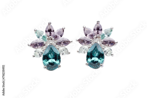 Alexandrite Earring Isolated On Transparent Background