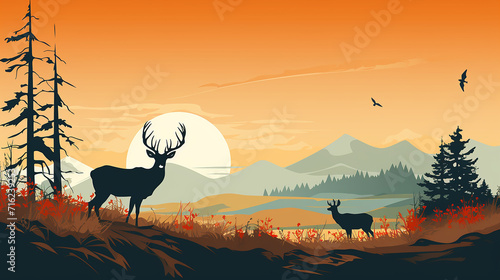 a_group_of_deer_grazing_in_a_sunlit_meadow_no_text_eye © slonlinebro