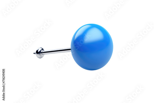 Blue Push Pin Isolated On Transparent Background