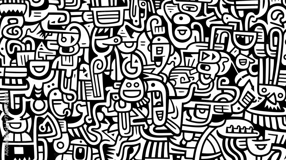 Abstract seamless doodle background, artistic background