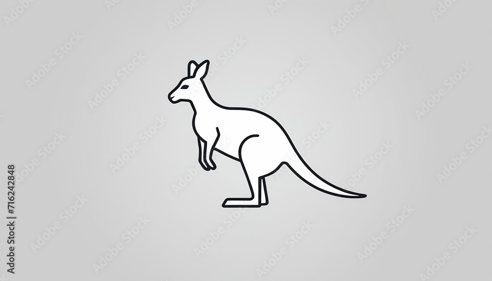 Obraz premium Kangaroo Icon: A Linear Vector Design