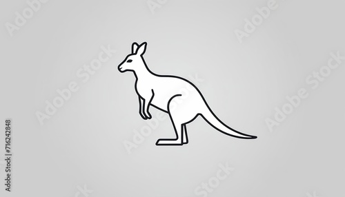 Kangaroo Icon  A Linear Vector Design
