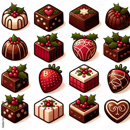 set of christmas icons