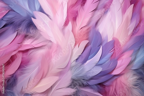 Abstract Pink and Purple Feathers Background