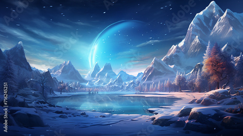 A_magical_winter_wonderland_with_snow-covered_mountains © slonlinebro