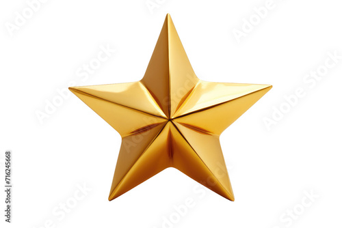 Gold Hollow Star Isolated On Transparent Background