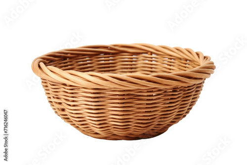 Handmade Wicker Basket Isolated On Transparent Background