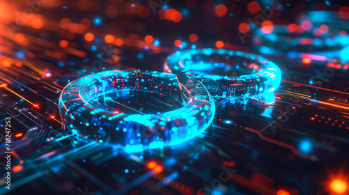 Technological Infinity Symbol with Electronic Circuit 