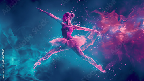 Grace in Motion: Neon Watercolor Ballet © 대연 김