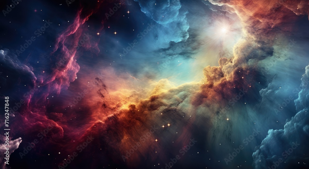 Fototapeta premium Multicolored Nebula a cosmic masterpiece mystical galaxy