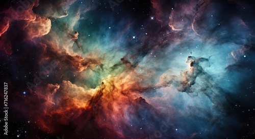 Multicolored Nebula a cosmic masterpiece mystical galaxy