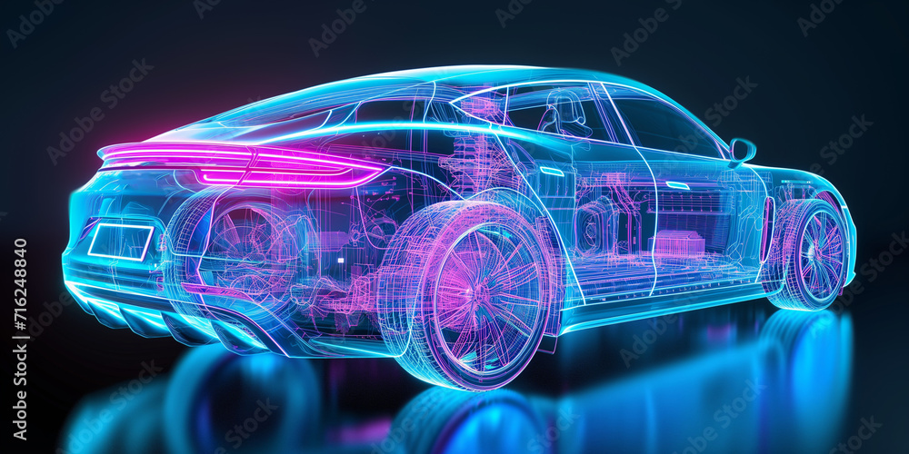 Fototapeta premium A transparent car under x-ray