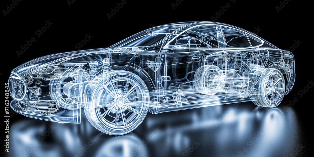 Naklejka premium transparent car under x-ray