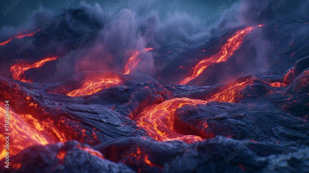Fiery Serenade: An Ultra-Realistic Lava Landscape