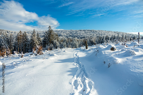 Kleine Winterwanderung im runde um den verschneiten Inselsberg bei Brotterode - Thüringen - Deutschland