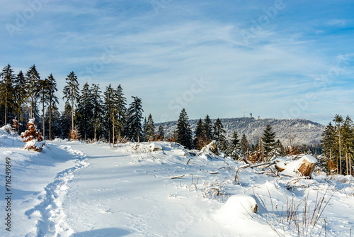 Kleine Winterwanderung im runde um den verschneiten Inselsberg bei Brotterode - Thüringen - Deutschland photo