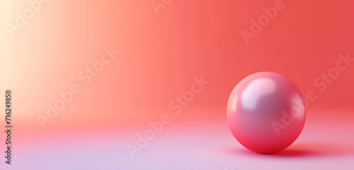 A shiny glass ball on a plain gradient pastel background.