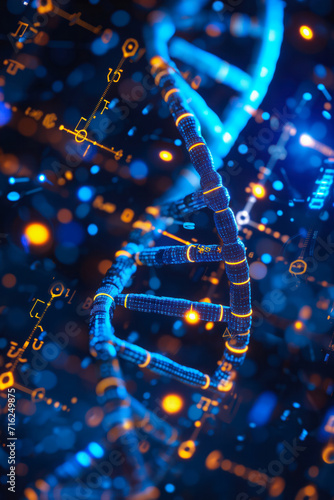 Technological DNA Helix with Electronic Circuits © LadyAI