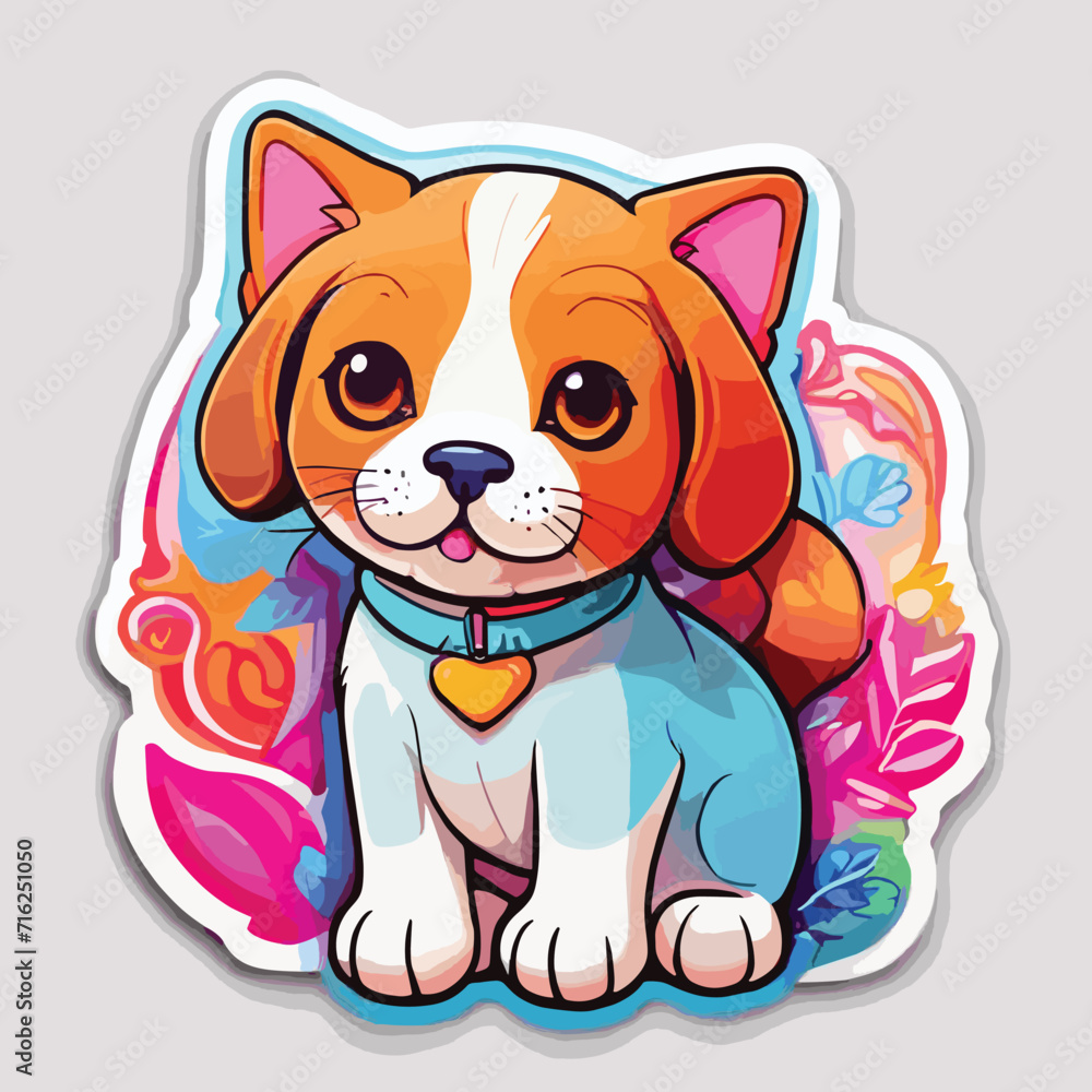 So cute cat Sticker Folk Art So cute cat Sticker Folk Art