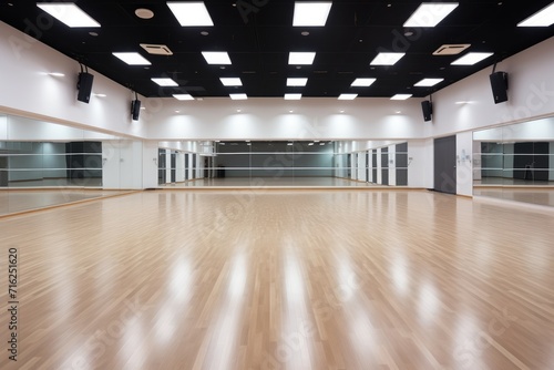 Bright Modern training dance hall interior