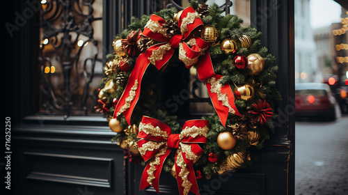 A_photo_of_a_beautifully_decorated_Christmas_wreath_with © slonlinebro