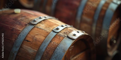 Old Wine Barrels Close-up