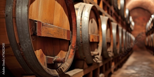 Old Wine Barrels Close-up