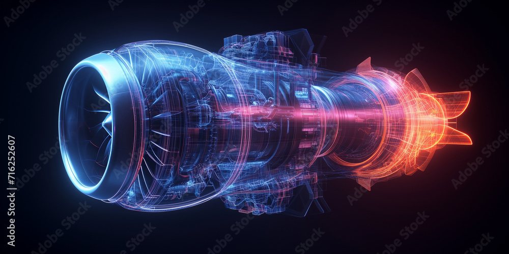 A Transparent power turbo Engine - obrazy, fototapety, plakaty 