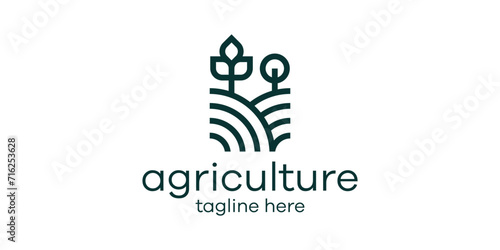 agricultural logo design, agriculture, minimalist line logo design.