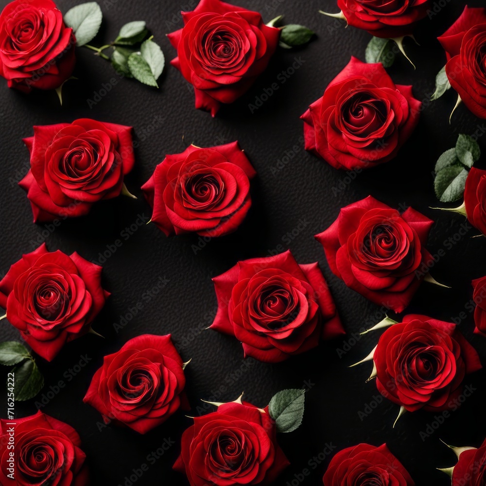 Red Roses on a black background Red Roses on a black background