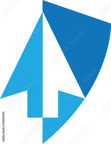 mouse arrow Shield icon, computer mouse arrow vector icon, line cursor icon, flat design best vector mouse cursor illustration