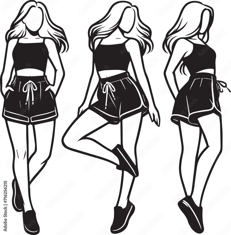 Fashion Of Girls Looking Beautiful Vector Design