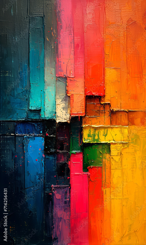 Colorful abstract painted background. Oil painting on canvas. Fragment of artwork.