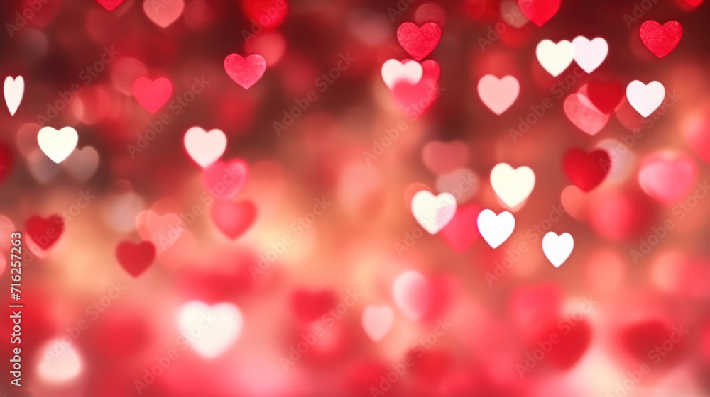 Blurred hearts. Valentines day background.