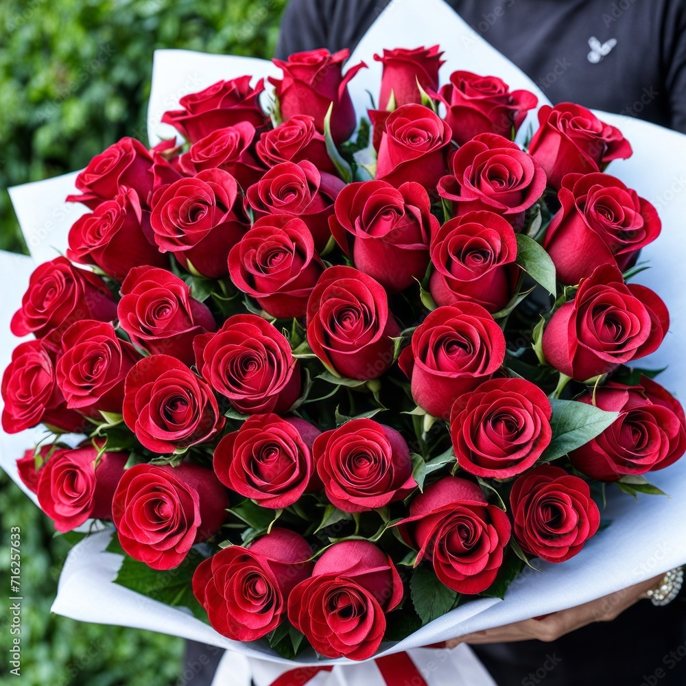 A romantic bouquet of roses for a lady A romantic bouquet of roses for a lady