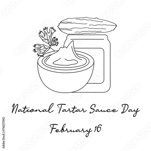 For the purpose of celebrating National Tartar Sauce Day, this one line artwork is appropriate.