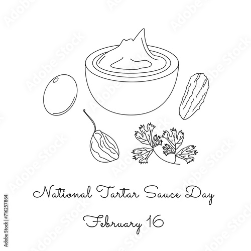 For the purpose of celebrating National Tartar Sauce Day, this one line artwork is appropriate.