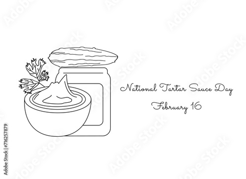 For the purpose of celebrating National Tartar Sauce Day, this one line artwork is appropriate.