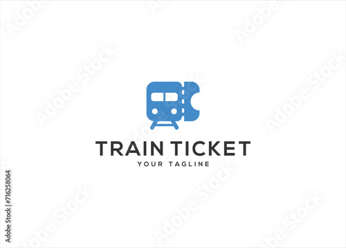 Train Ticket Logo design vector illustration template