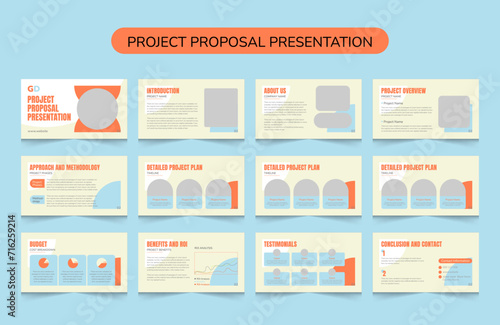 Vector minimalist presentation templates, Business Presentation Template Design or Business Slide
